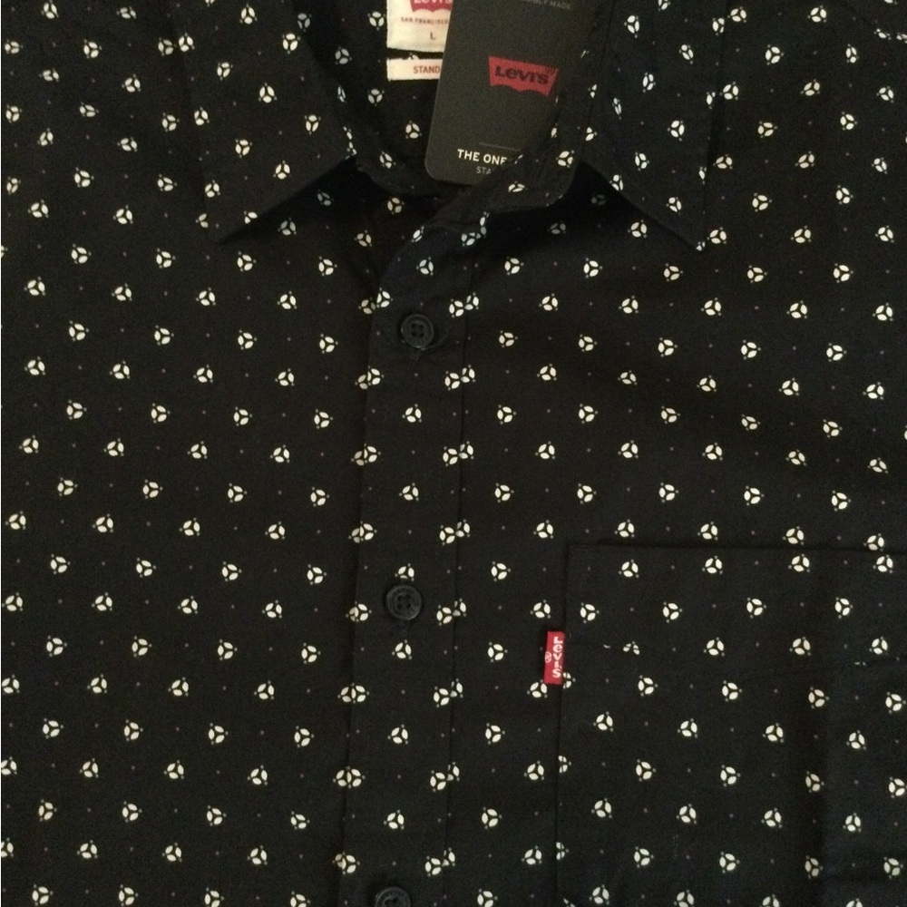 Men's Black and White Patterned Shirt - Picture 6 of 6